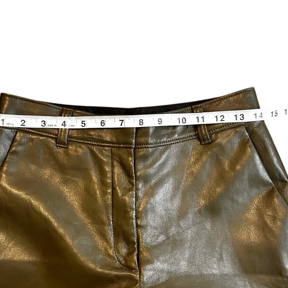 Aritzia Babaton Command Cropped Vegan Leather Pants-Olive Green- Size 6 - Picture 9 of 15